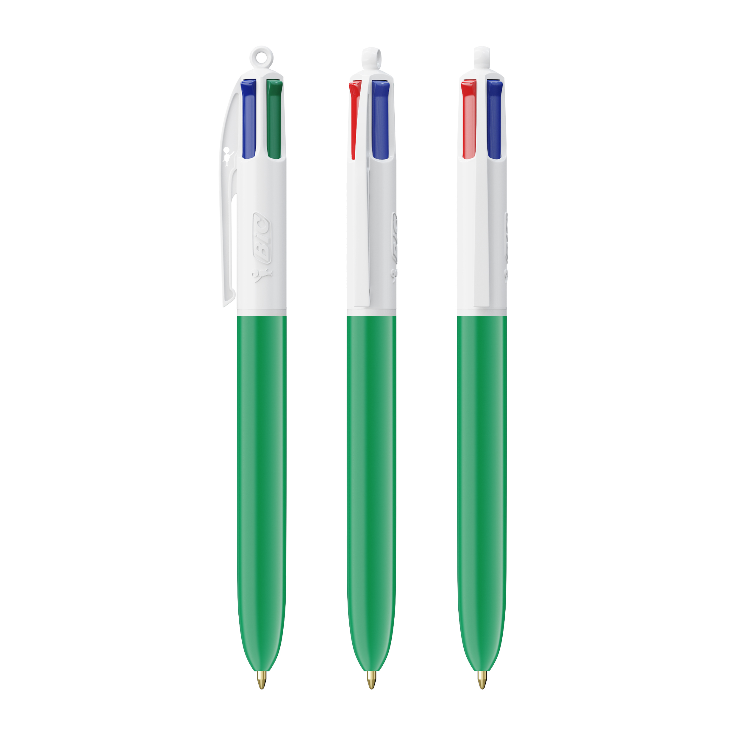 Stylo bille publicitaire 4 couleurs - BIC® Blanc - vert